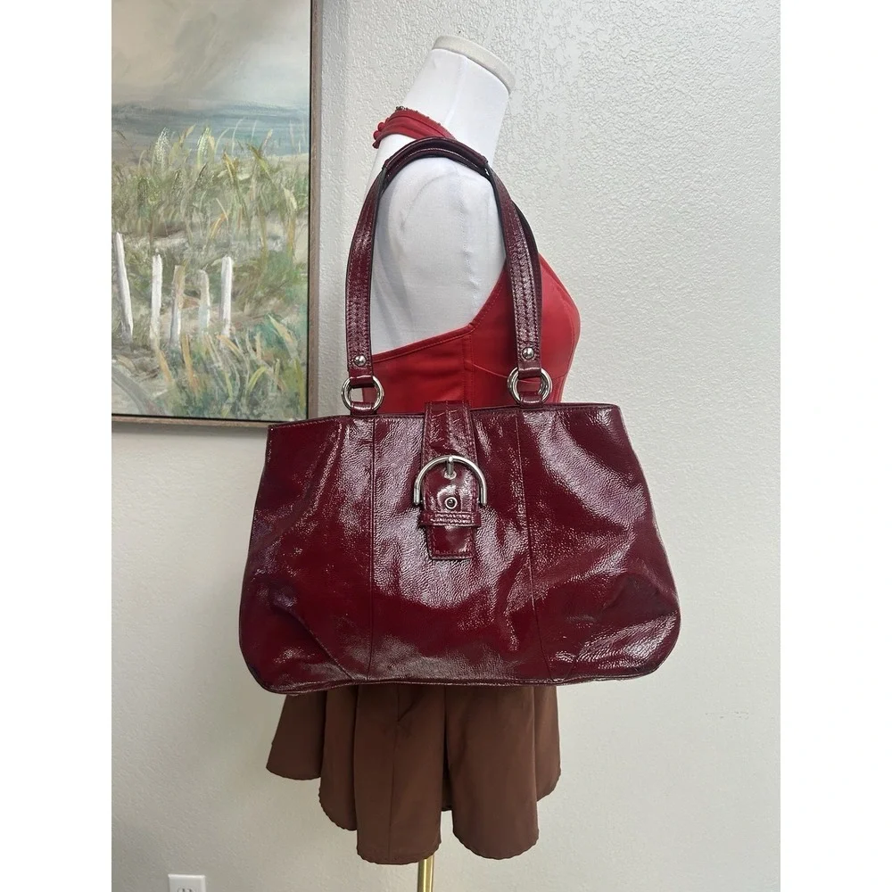 Coach H1276-F19711 SoHo Burgundy Patent Leather Large Carryall